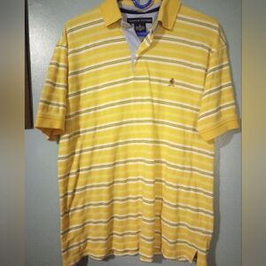 Tommy Hilfiger yellow black striped polo